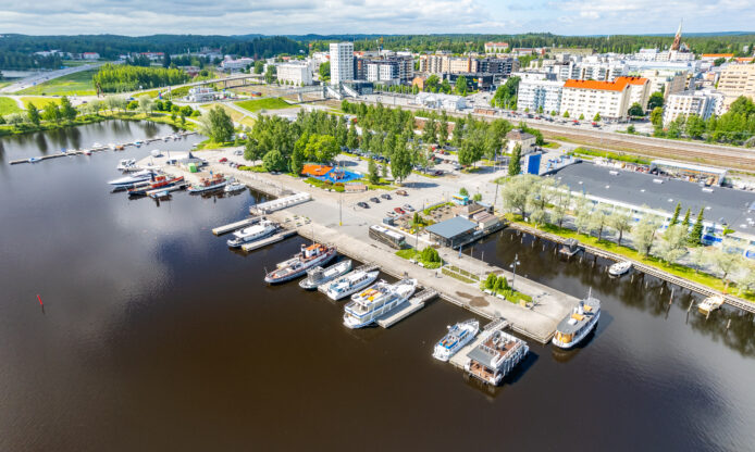 Ilmakuva Mikkelin satamasta kesällä.