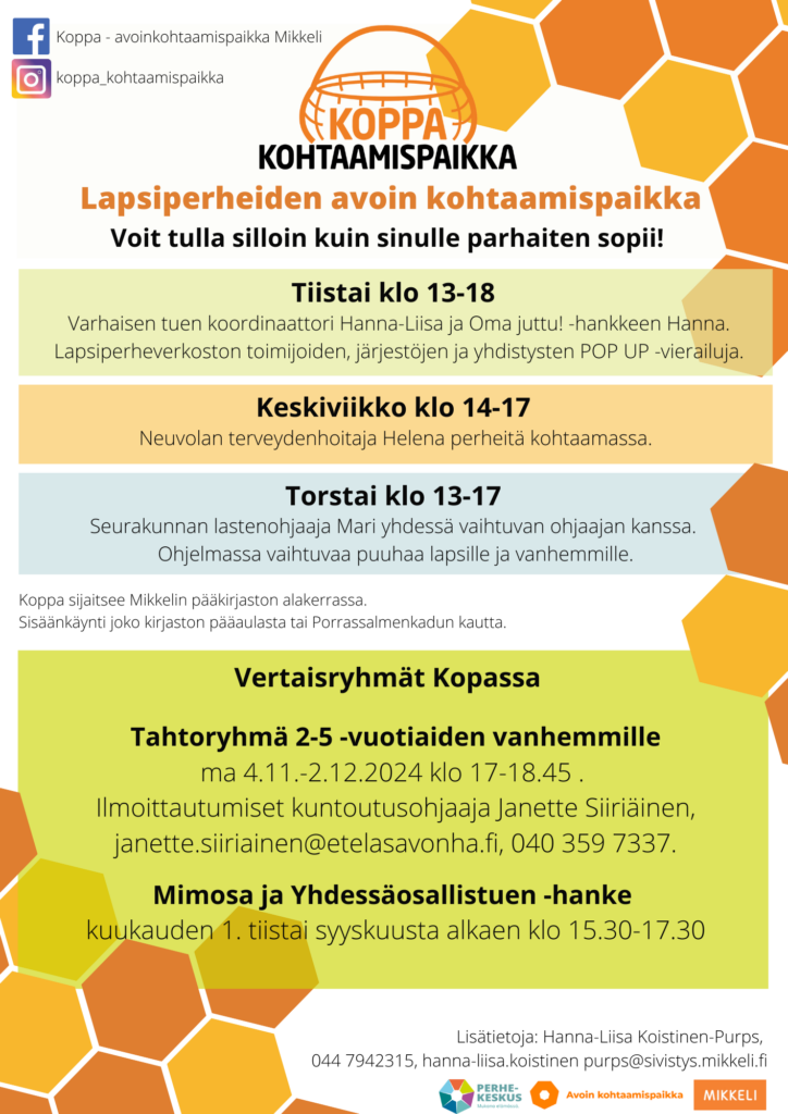 Kohtaamispaikan ohjelma syksylle 2024.