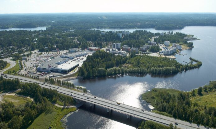 Mikkelin kaupunki ilmasta kuvattuna.