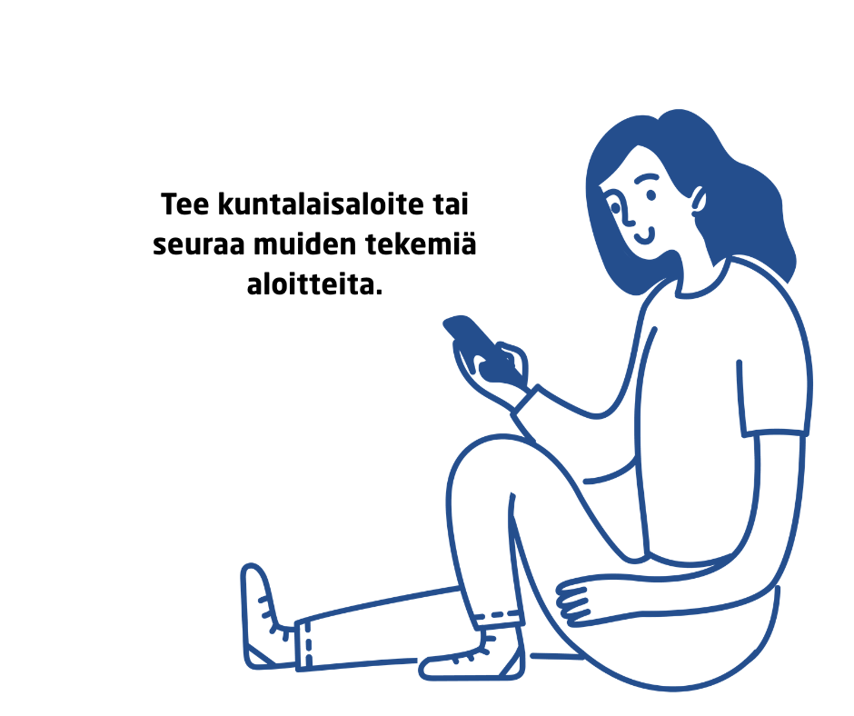 Nainen kännykkä kädessään.